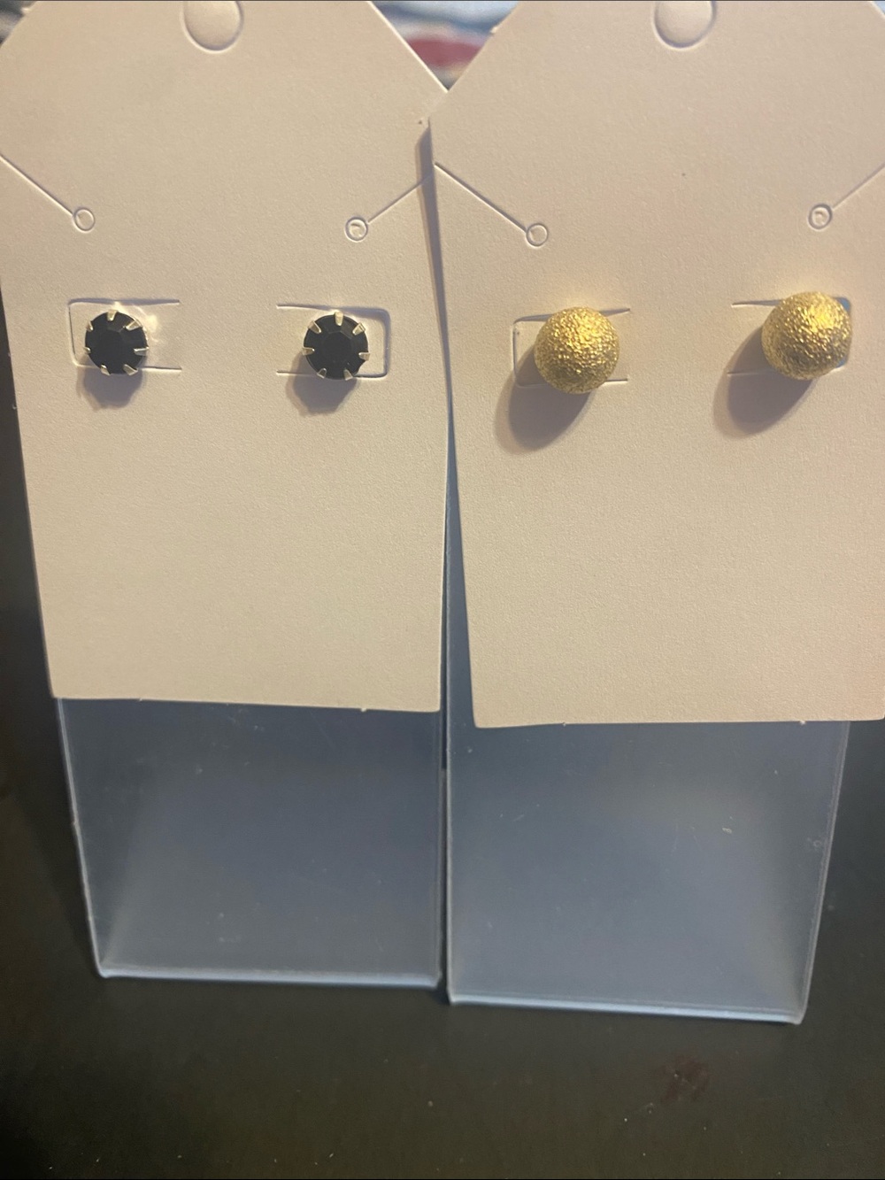 Gold Textured Dome Stud Earrings - Women Jewelry
